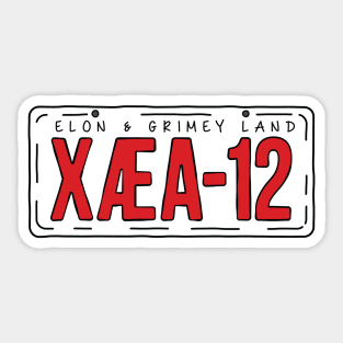 X Æ A-12 Licence Plate Sticker